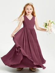 Chic Elegant Sleeveless Dresses for Junior Bridesmaids Mulberry