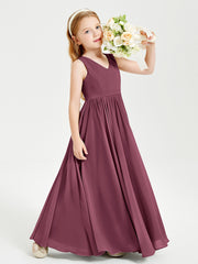 Chic Elegant Sleeveless Dresses for Junior Bridesmaids Mulberry