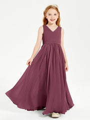 Chic Elegant Sleeveless Dresses for Junior Bridesmaids Mulberry