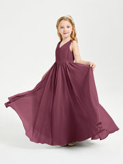Chic Elegant Sleeveless Dresses for Junior Bridesmaids Mulberry