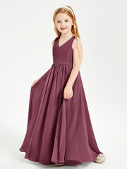 Chic Elegant Sleeveless Dresses for Junior Bridesmaids Mulberry