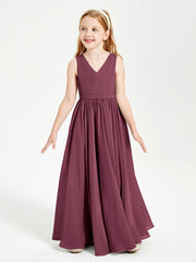 Chic Elegant Sleeveless Dresses for Junior Bridesmaids Mulberry