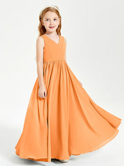 Chic Elegant Sleeveless Dresses for Junior Bridesmaids Orange