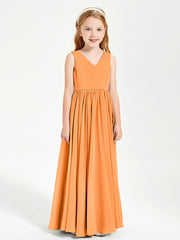 Chic Elegant Sleeveless Dresses for Junior Bridesmaids Orange