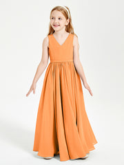 Chic Elegant Sleeveless Dresses for Junior Bridesmaids Orange