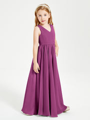 Chic Elegant Sleeveless Dresses for Junior Bridesmaids Orchid