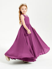 Chic Elegant Sleeveless Dresses for Junior Bridesmaids Orchid