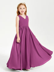 Chic Elegant Sleeveless Dresses for Junior Bridesmaids Orchid