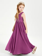 Chic Elegant Sleeveless Dresses for Junior Bridesmaids Orchid