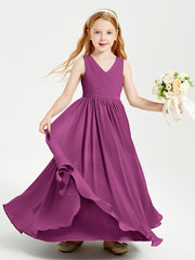 Chic Elegant Sleeveless Dresses for Junior Bridesmaids Orchid