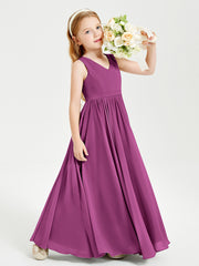 Chic Elegant Sleeveless Dresses for Junior Bridesmaids Orchid