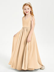 Chic Elegant Sleeveless Dresses for Junior Bridesmaids Peach