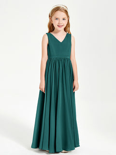 Chic Elegant Sleeveless Dresses for Junior Bridesmaids Peacock