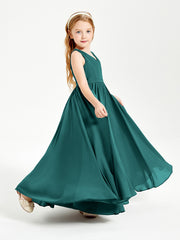 Chic Elegant Sleeveless Dresses for Junior Bridesmaids Peacock