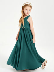 Chic Elegant Sleeveless Dresses for Junior Bridesmaids Peacock