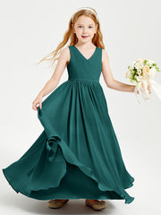Chic Elegant Sleeveless Dresses for Junior Bridesmaids Peacock