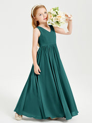 Chic Elegant Sleeveless Dresses for Junior Bridesmaids Peacock