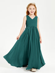 Chic Elegant Sleeveless Dresses for Junior Bridesmaids Peacock