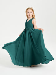 Chic Elegant Sleeveless Dresses for Junior Bridesmaids Peacock