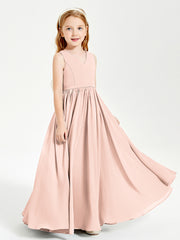 Chic Elegant Sleeveless Dresses for Junior Bridesmaids Pearl Pink