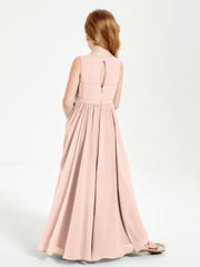 Chic Elegant Sleeveless Dresses for Junior Bridesmaids Pearl Pink