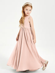 Chic Elegant Sleeveless Dresses for Junior Bridesmaids Pearl Pink
