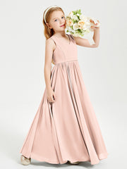 Chic Elegant Sleeveless Dresses for Junior Bridesmaids Pearl Pink