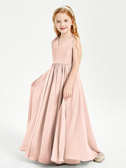 Chic Elegant Sleeveless Dresses for Junior Bridesmaids Pearl Pink