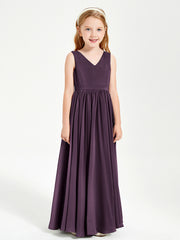 Chic Elegant Sleeveless Dresses for Junior Bridesmaids Plum