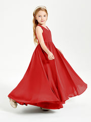 Chic Elegant Sleeveless Dresses for Junior Bridesmaids Red