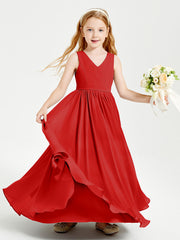 Chic Elegant Sleeveless Dresses for Junior Bridesmaids Red