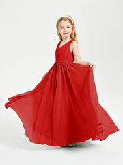 Chic Elegant Sleeveless Dresses for Junior Bridesmaids Red