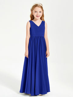 Chic Elegant Sleeveless Dresses for Junior Bridesmaids Royal Blue