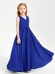 Chic Elegant Sleeveless Dresses for Junior Bridesmaids Royal Blue