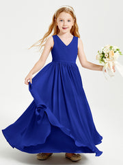 Chic Elegant Sleeveless Dresses for Junior Bridesmaids Royal Blue