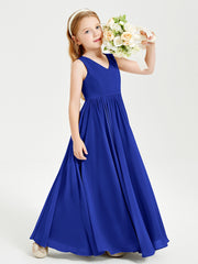 Chic Elegant Sleeveless Dresses for Junior Bridesmaids Royal Blue