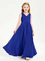 Chic Elegant Sleeveless Dresses for Junior Bridesmaids Royal Blue