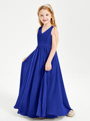 Chic Elegant Sleeveless Dresses for Junior Bridesmaids Royal Blue