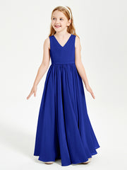 Chic Elegant Sleeveless Dresses for Junior Bridesmaids Royal Blue