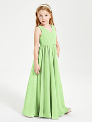 Chic Elegant Sleeveless Dresses for Junior Bridesmaids Sage