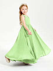 Chic Elegant Sleeveless Dresses for Junior Bridesmaids Sage