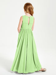 Chic Elegant Sleeveless Dresses for Junior Bridesmaids Sage