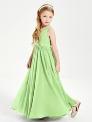 Chic Elegant Sleeveless Dresses for Junior Bridesmaids Sage