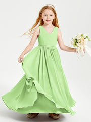 Chic Elegant Sleeveless Dresses for Junior Bridesmaids Sage