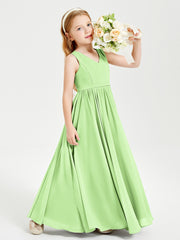 Chic Elegant Sleeveless Dresses for Junior Bridesmaids Sage
