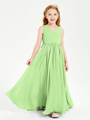 Chic Elegant Sleeveless Dresses for Junior Bridesmaids Sage