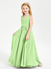 Chic Elegant Sleeveless Dresses for Junior Bridesmaids Sage