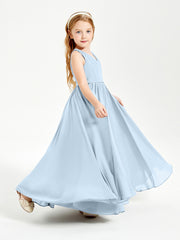Chic Elegant Sleeveless Dresses for Junior Bridesmaids Sky Blue