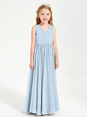 Chic Elegant Sleeveless Dresses for Junior Bridesmaids Sky Blue