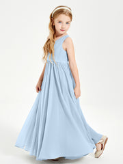 Chic Elegant Sleeveless Dresses for Junior Bridesmaids Sky Blue